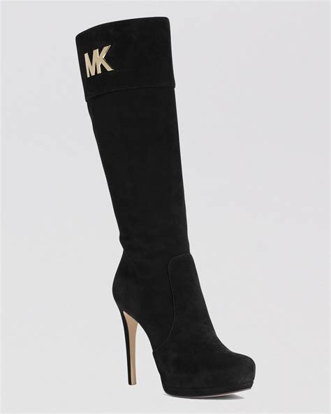 michael kors boots with gold mk|Michael Kors high heels boots.